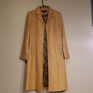 Kenneth Cole Tan leather trench